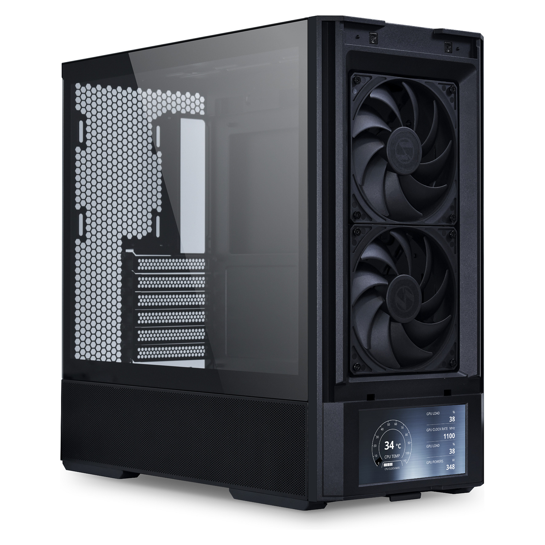 Kasë Lian Li LANCOOL 207 DIGITAL / Midi Tower / ATX / 4x PWM Fan / 6" LCD - Zezë - 2