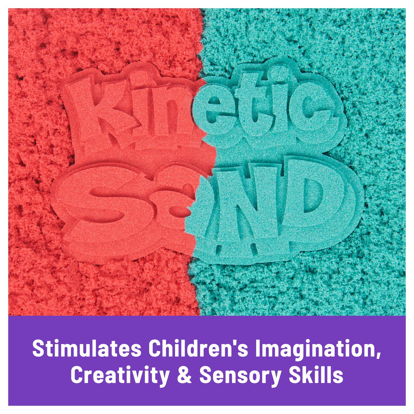 Lodra Spin Master Kinetic Sand Mold n’ Flow Playset – Red & Teal / 1.5 lbs Sand / 3 Tools / Resealable Storage - Kuqe/Gjelbër - 5