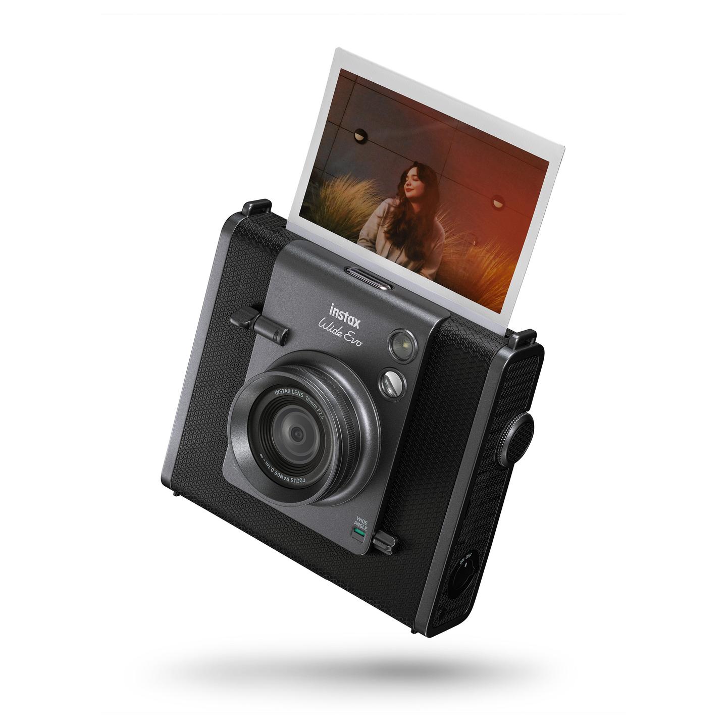 Kamerë Instant Fujifilm instax WIDE Evo / Hybrid / 16MP / LCD 3.5" / Bluetooth 5.1 / 10 Lens Effects / 10 Film Effects - Zezë/Gri - 16