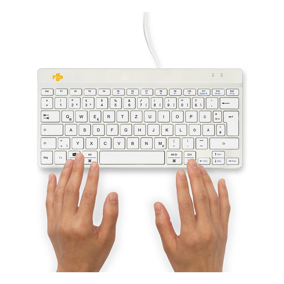 Tastierë me kabllo R-Go Tools R-Go Compact Break / QWERTZ / Scissor / USB / Mini - Bardhë - 6