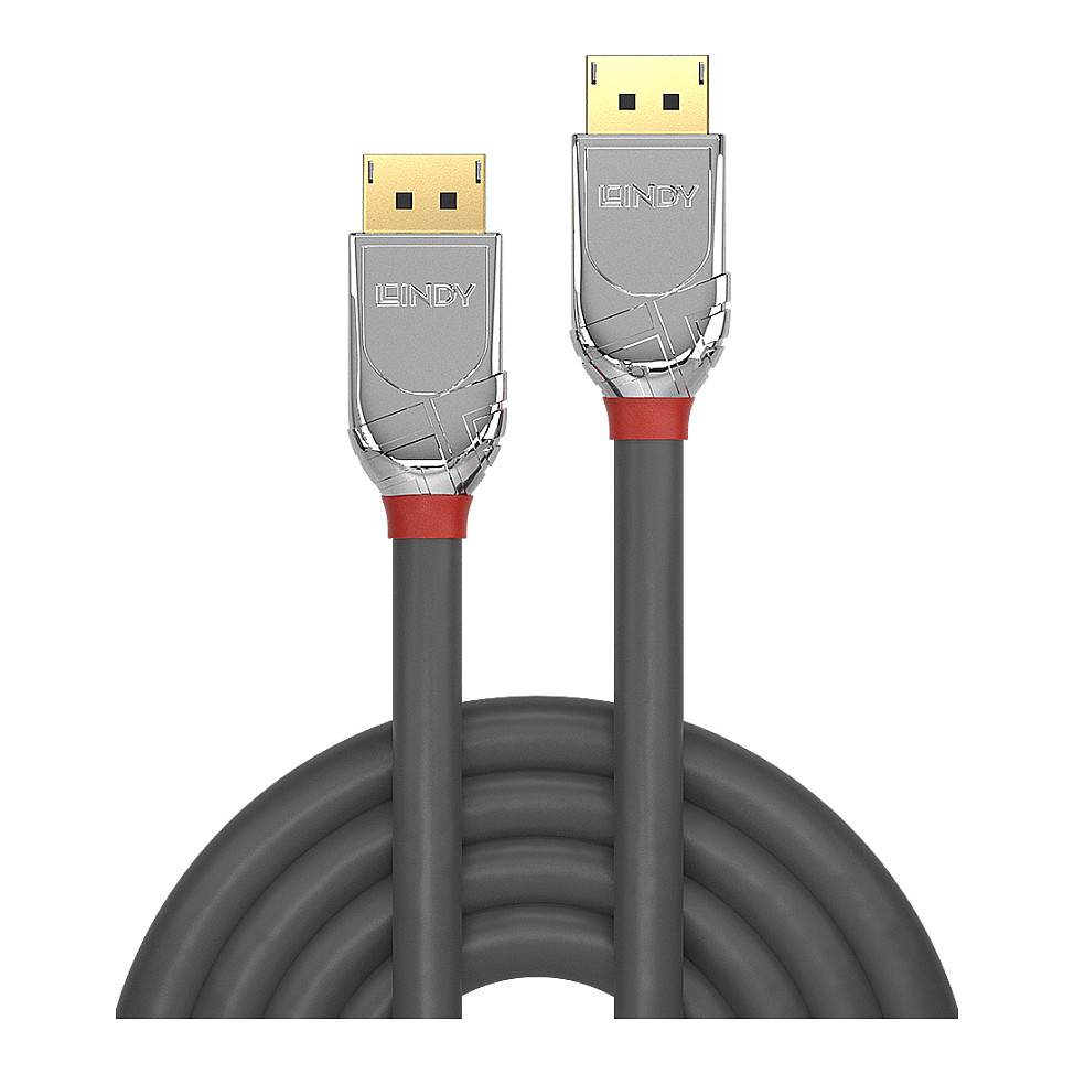 Kabllo DisplayPort Lindy 36302 / DisplayPort në DisplayPort / 2m / DisplayPort 1.4 / 8K 60Hz - Hiri - 2
