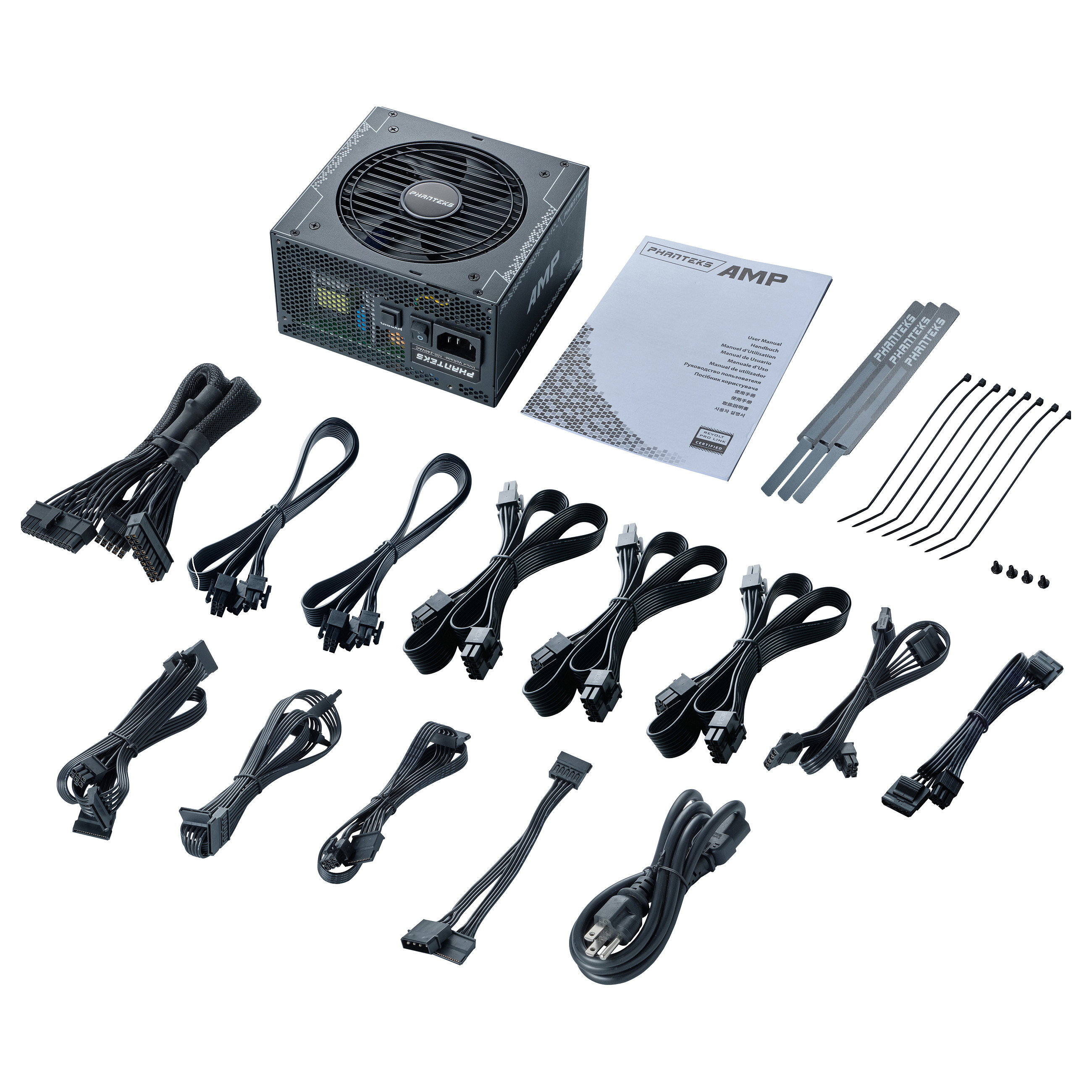 Furnizues Energjie PHANTEKS AMP GH / 850W / ATX 3.1 / 80 PLUS Gold / PCIe 5.1 / Plotësisht Modular - Zezë - 8