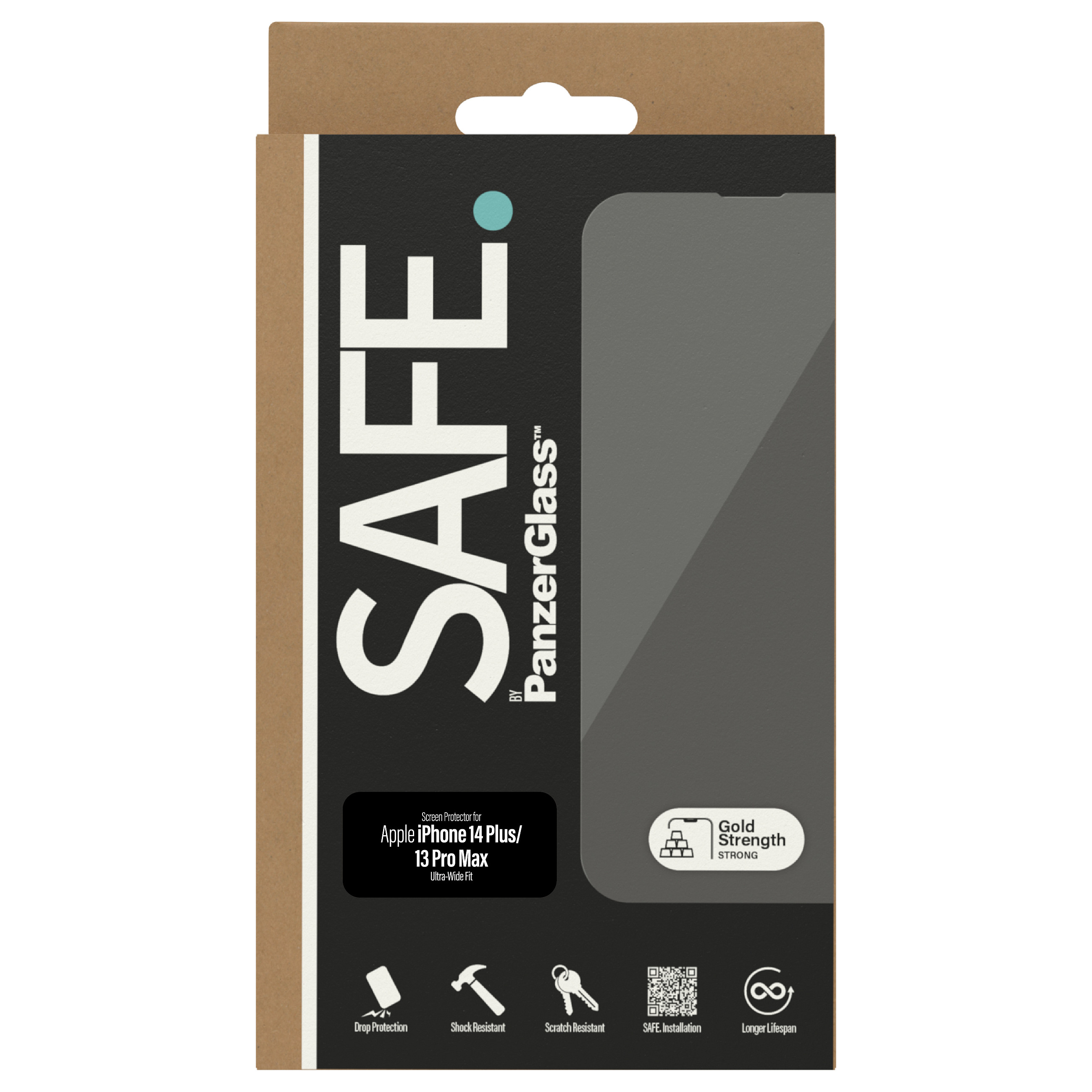 Mbrojtës Ekrani PanzerGlass SAFE. iPhone 14 Plus / iPhone 13 Pro Max / Ultra-Wide Fit / Tempered Glass - Transparent - 4