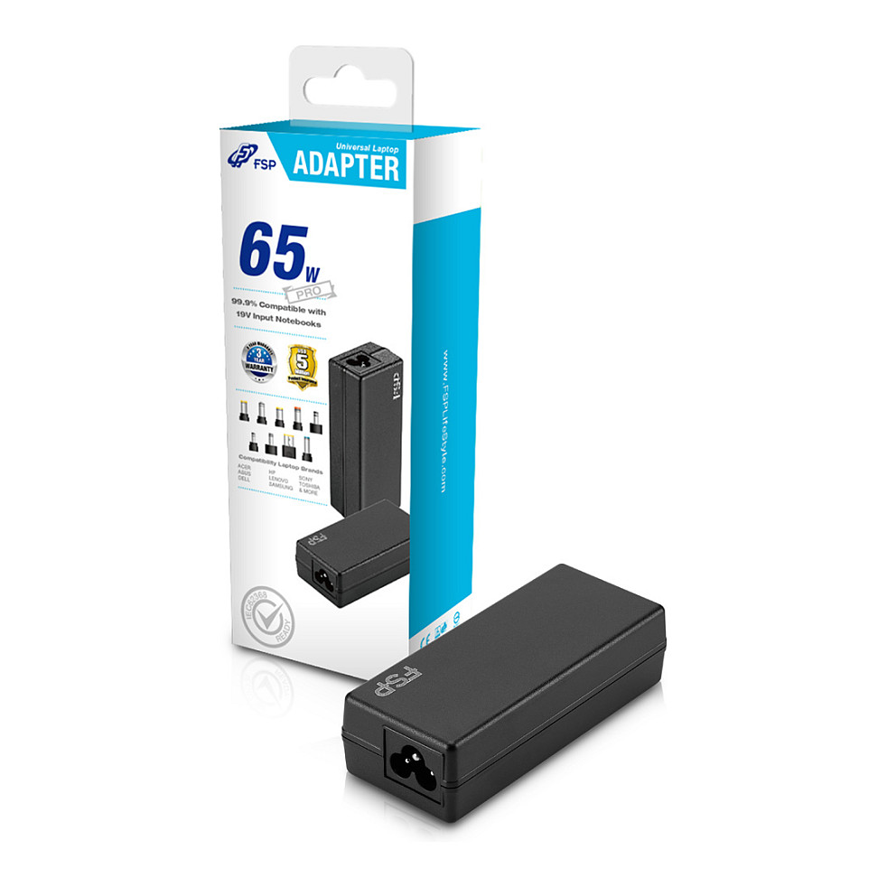 Adapter për Laptop FSP NB PRO 65 / 65W / 19V / 3.42A / USB Type-C - Zezë - 4