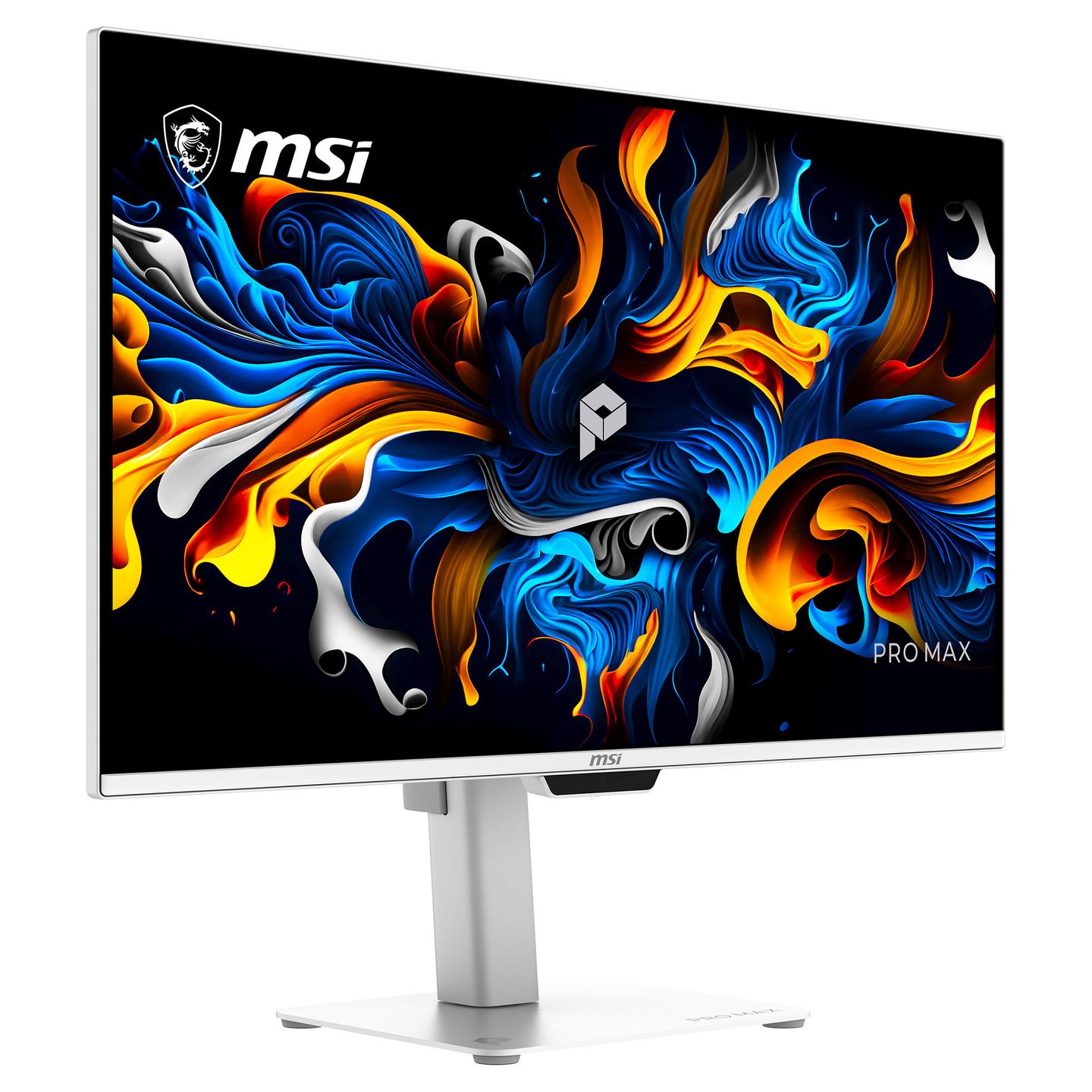 Monitor MSI PRO MAX 271UPXW12G, 26.5", 4K UHD QD-OLED, 120Hz, 0.03ms, HDR, HDMI + DisplayPort + USB-C - Bardhë - 3