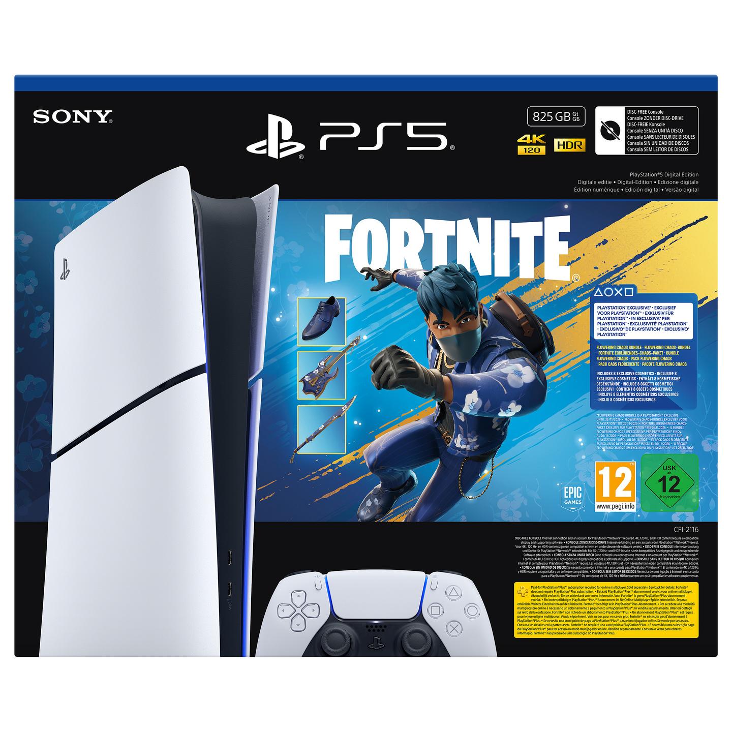 Konsolë Sony PlayStation 5 Slim Digital Edition, 825GB SSD, Fortnite Flowering Chaos Bundle - 2