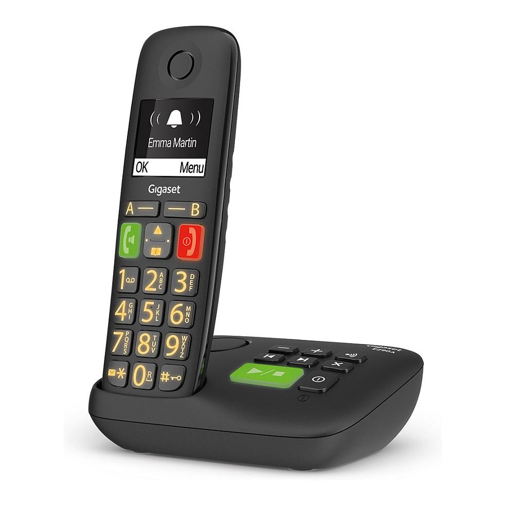 Telefon DECT Gigaset E290A, Analog, DECT, 2" Ekran, Sekretar Telefonik 20 min, 150 Kontakte, Taste të Mëdha - Zezë - 3
