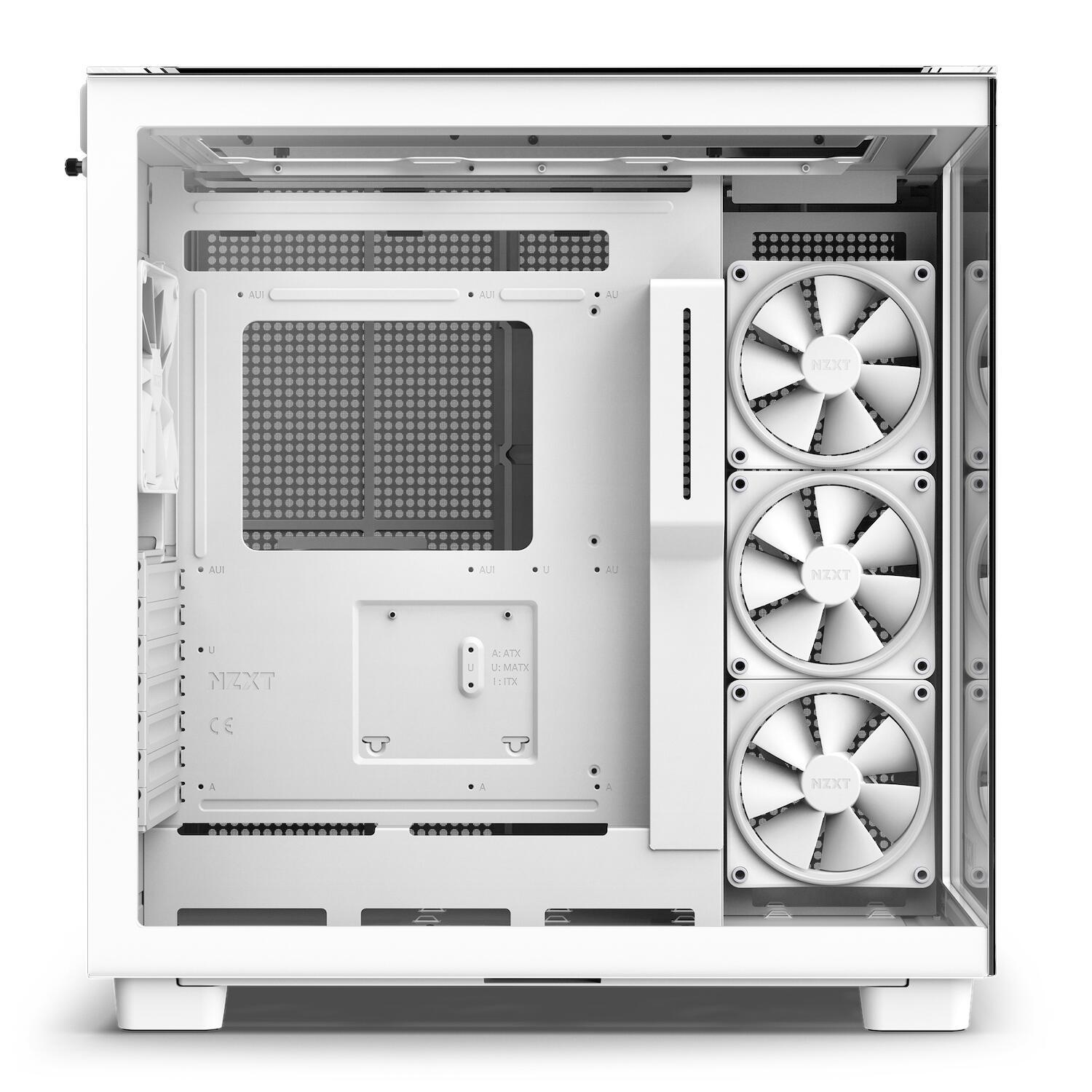 Kasë PC NZXT H9 Elite / Mid Tower / ATX / 3x 120mm RGB + 1x 120mm Fan / Tempered Glass – Bardhë - 5