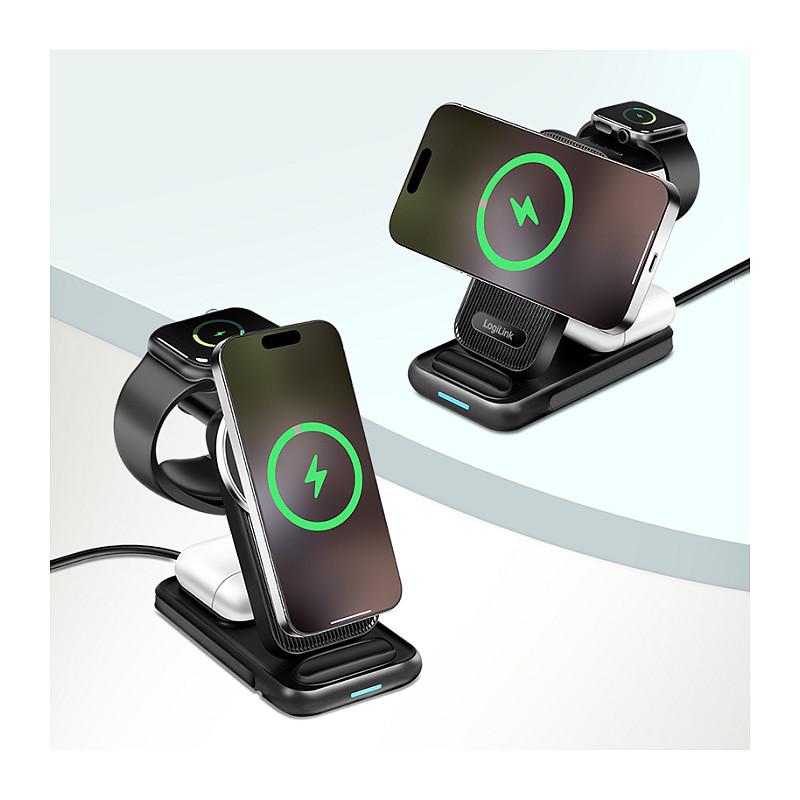 Adapter LogiLink PA0292 / Wireless / 15W / 4 në 1 / MagSafe – Zezë - 5