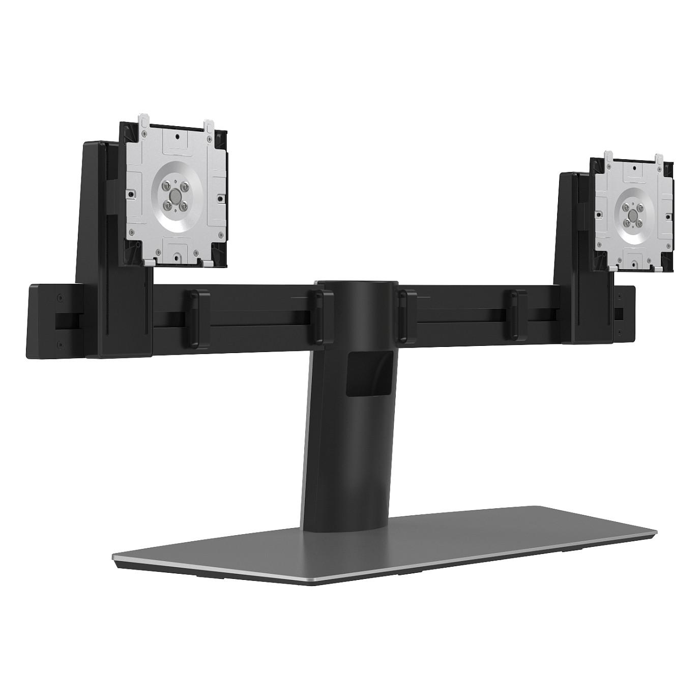 Mbajtëse për Monitor DELL MDS19 / 2 Monitorë / 19"-27" / 6kg për Monitor / Rregullim Lartësie / Tilt -5° deri +24° / Swivel -10° deri +15° - Zezë & Alumini - 3