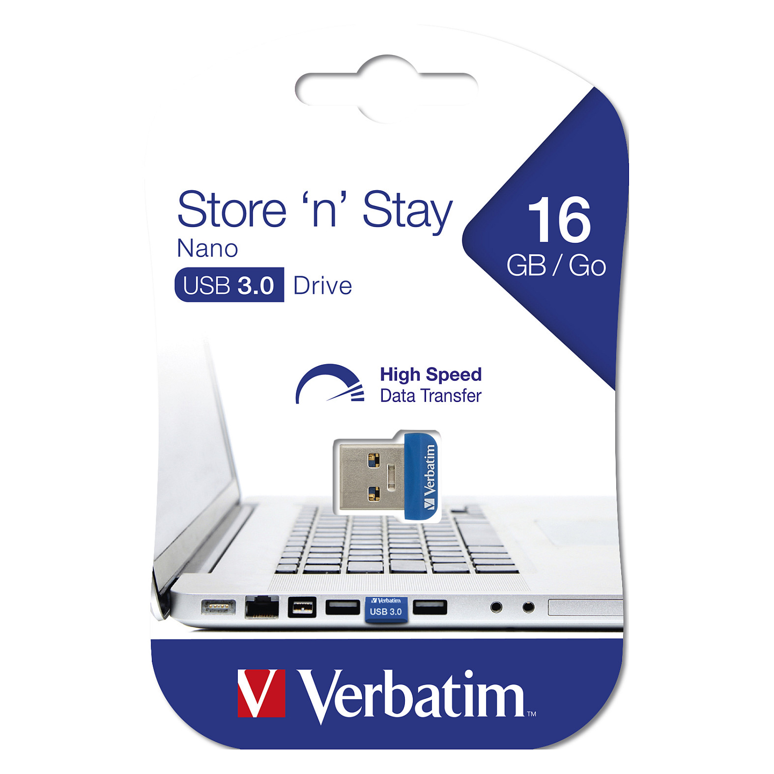 USB Flash Drive Verbatim Store 'n' Stay Nano / 16GB / USB Type-A / USB 3.0 - Blu - 6