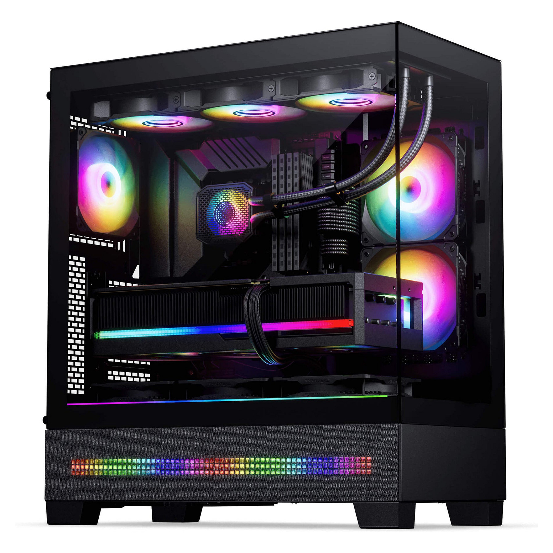 Kasë PC Phanteks XT View Matrix / Midi Tower / ATX / 2x 120mm + 1x 120mm Fan / Tempered Glass / Matrix Display - Zezë - 12