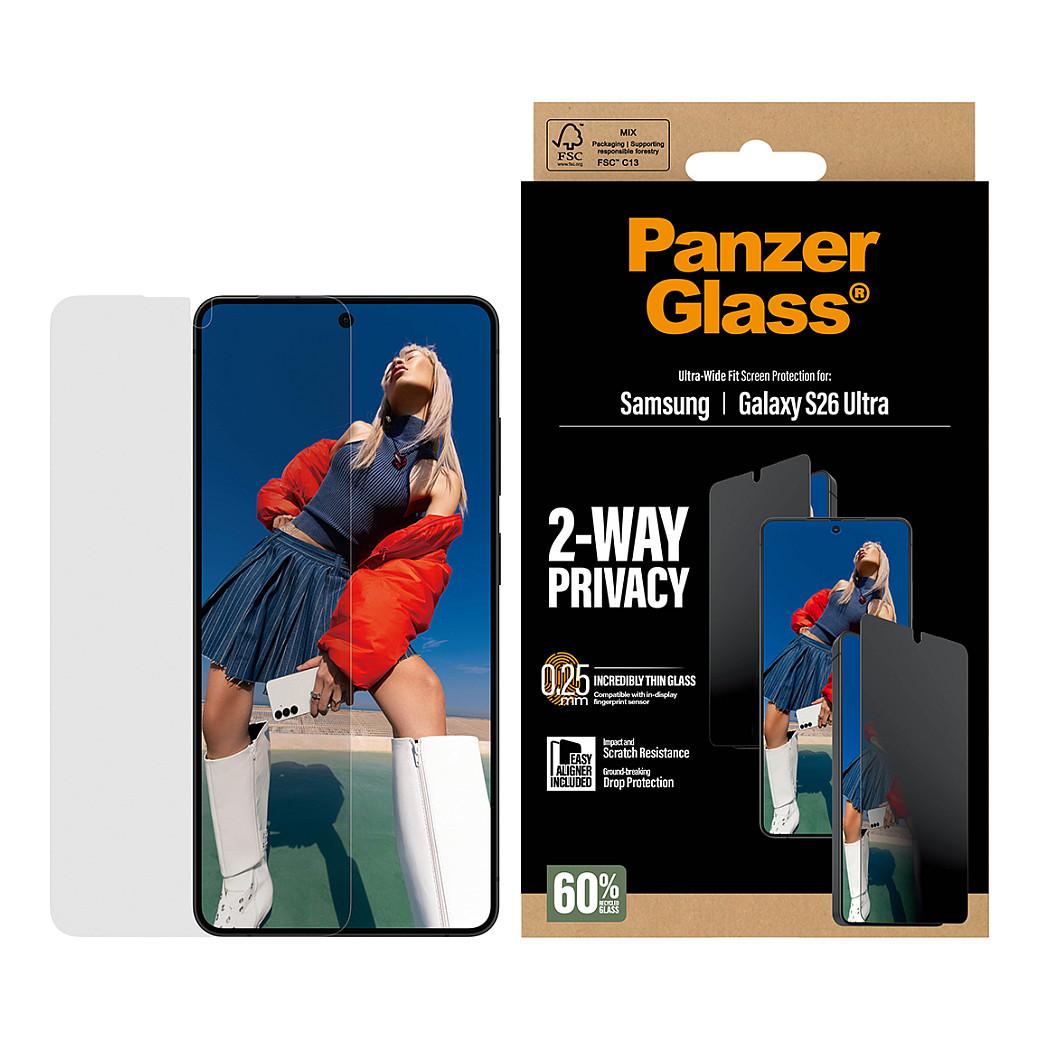 Mbrojtëse për Ekran PanzerGlass 2-Way Privacy për Samsung Galaxy S26 Ultra, Ultra-Wide Fit, EasyAligner - Transparente - 2