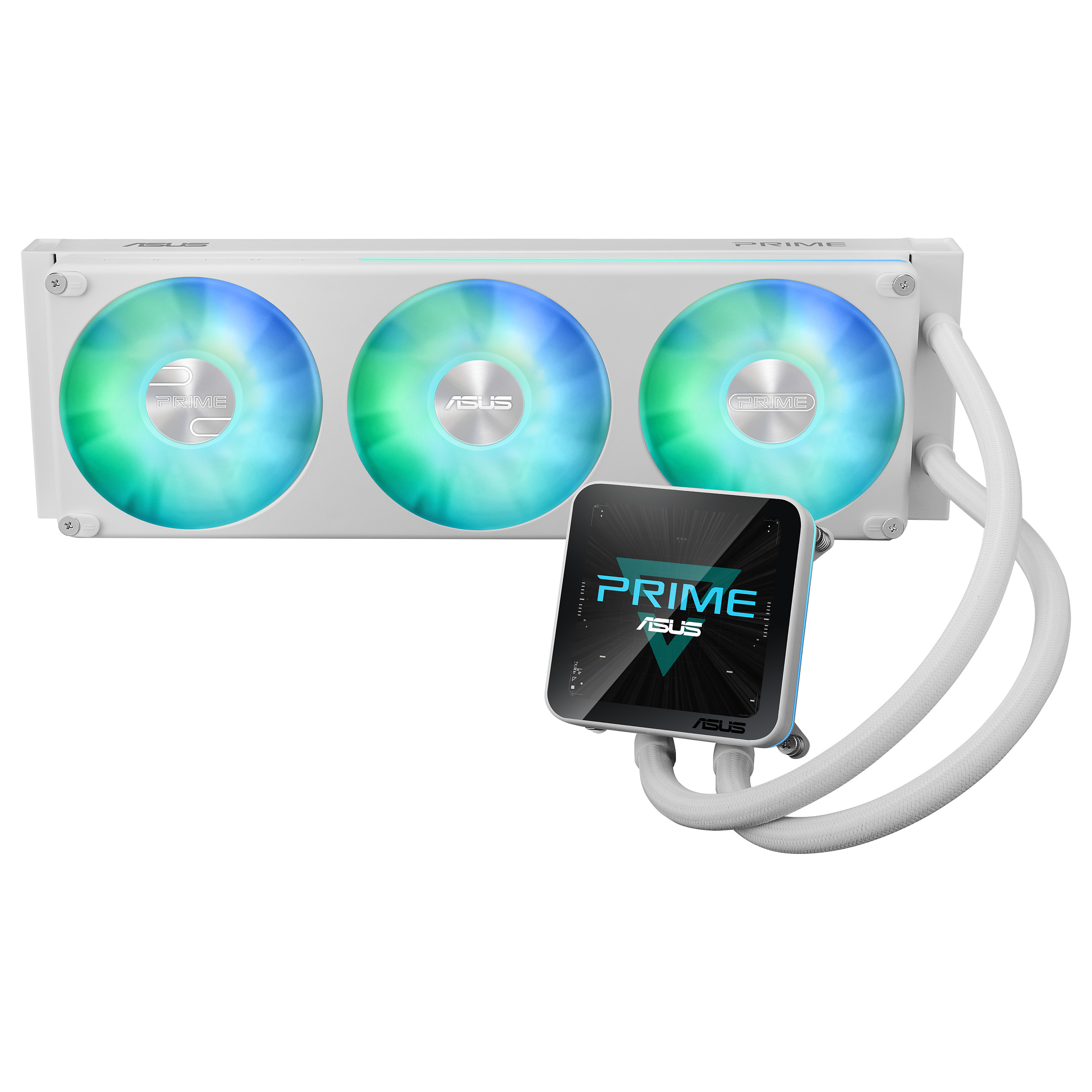 Ftohës për Procesor ASUS Prime LC II 360 ARGB LCD / AIO / 360mm / 3×120mm PWM Fan / ARGB / 3.95" IPS LCD / AM4/AM5 / LGA1700/1851 – Bardhë - 2