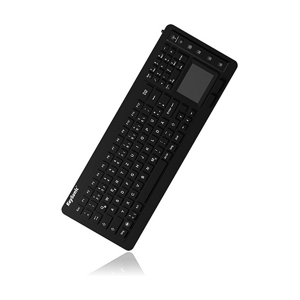 Tastierë Me kabllo KeySonic KSK-6231 INEL / 98 Keys / USB 2.0 / QWERTY US / Touchpad / Backlit / IP68 - Zezë - 3
