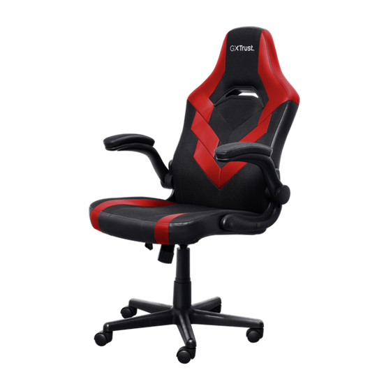 Karrige Gaming Trust GXT 703R Riye / / Flip-Up Armrests / Tilt-Lock / 128cm / 140kg – Kuqe/Zezë - 2