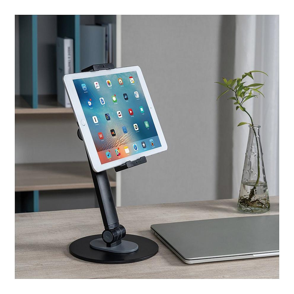 Mbajtës për Tablet VALUE Universal / 4.7–12.9" / Deri 1 kg / I Rregullueshëm / Nyje Sferike / Alumini + Çelik - Zezë - 2