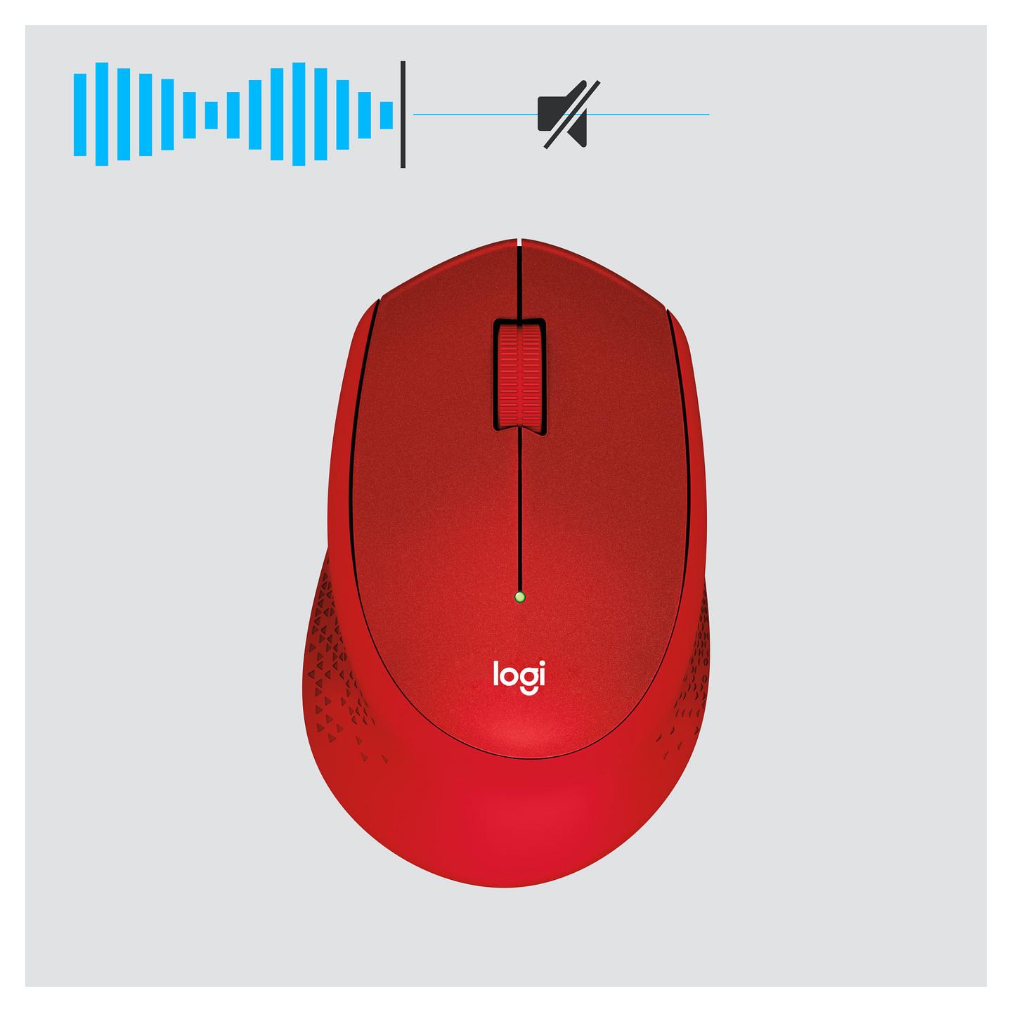 Maus pa kabllo Logitech M330 Silent Plus / Wireless 2.4GHz / Optik / 1000 DPI / 3 Butona / Nano USB Receiver / SilentTouch - Kuqe - 14