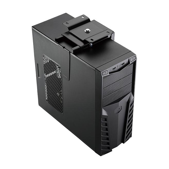 Mbajtëse për CPU LogiLink EO0030 , e rregullueshme , nën tavolinë , Easy-Locking , rrotullim 360° , deri 10kg , 300–510mm , 88–203mm - Zezë - 5
