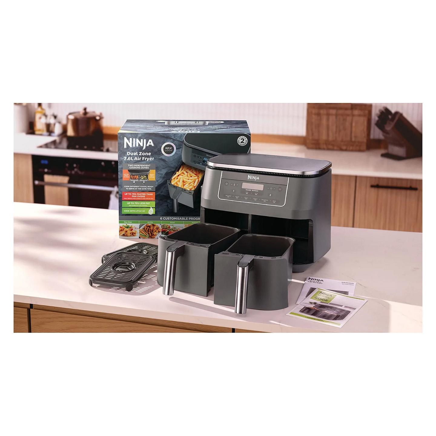 Fryer Ninja Dual Zone / DZ300EU / 7.6L / 2400W / 2 Sirtarë / 6 Programe / 40–240°C / Touch / Sync / Match – Zezë - 7