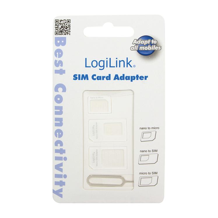 Adapter për SIM LogiLink AA0047, Nano-SIM në Micro-SIM, Nano-SIM në SIM Standard, Micro-SIM në SIM Standard, 3 copë - Bardhë - 6