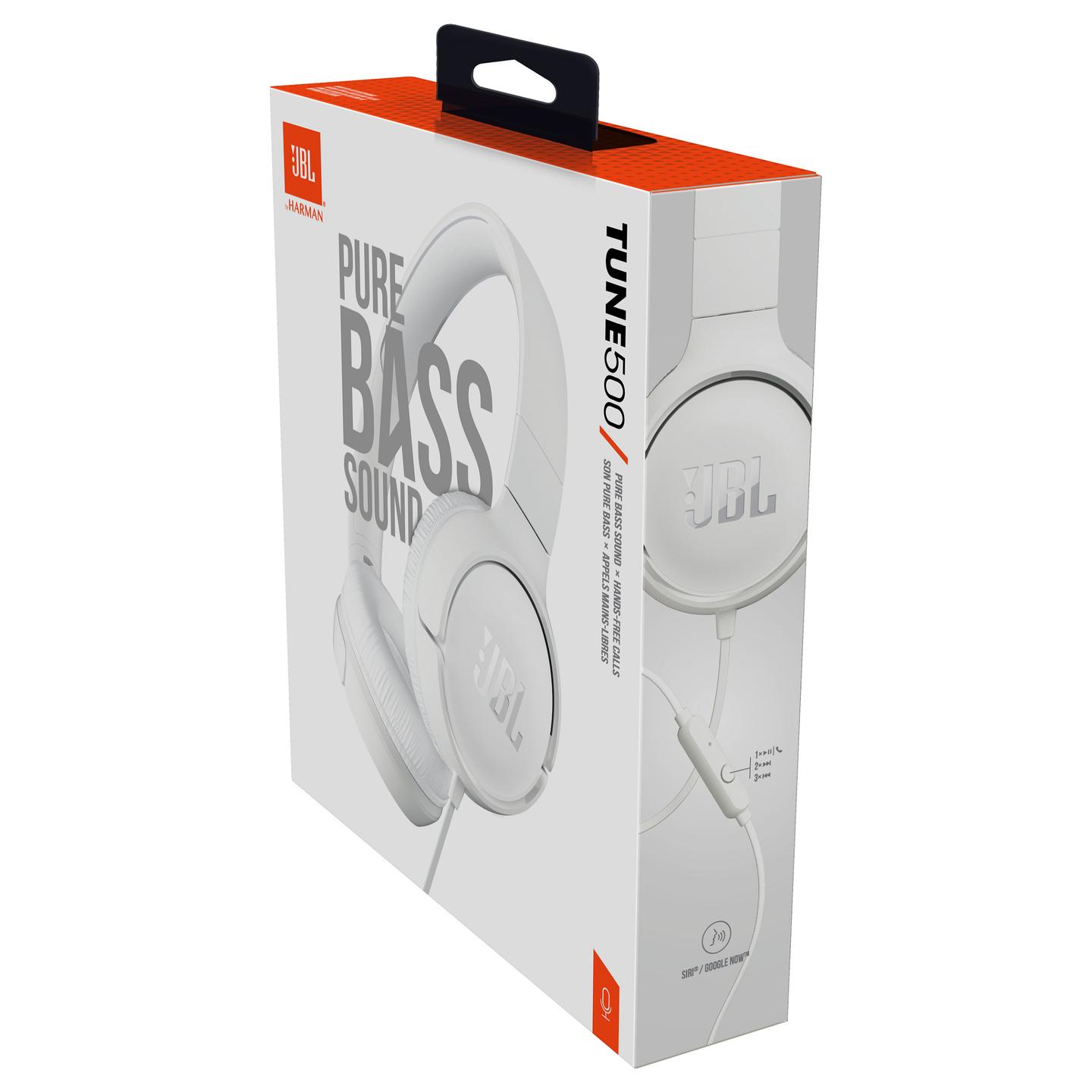 Kufje me kabllo JBL Tune 500 / Wired / 32 mm / 3.5 mm / 1.2 m - Bardhë - 6