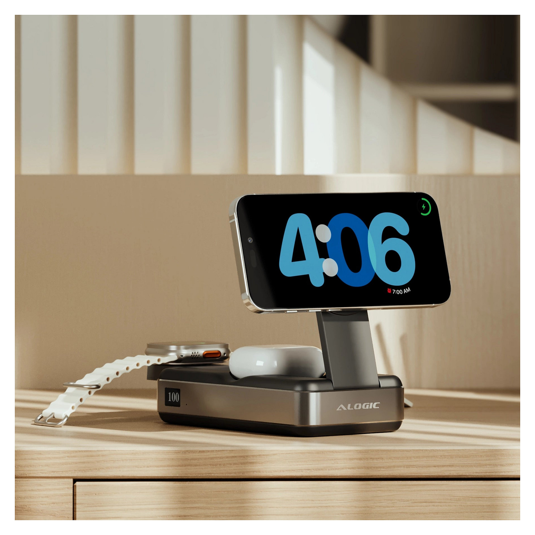 Powerbank ALOGIC Roam / 21.000mAh / USB-C 100W PD / Qi2 Wireless 15W / Apple Watch 2W / USB-C Built-in Cable – Zezë - 6