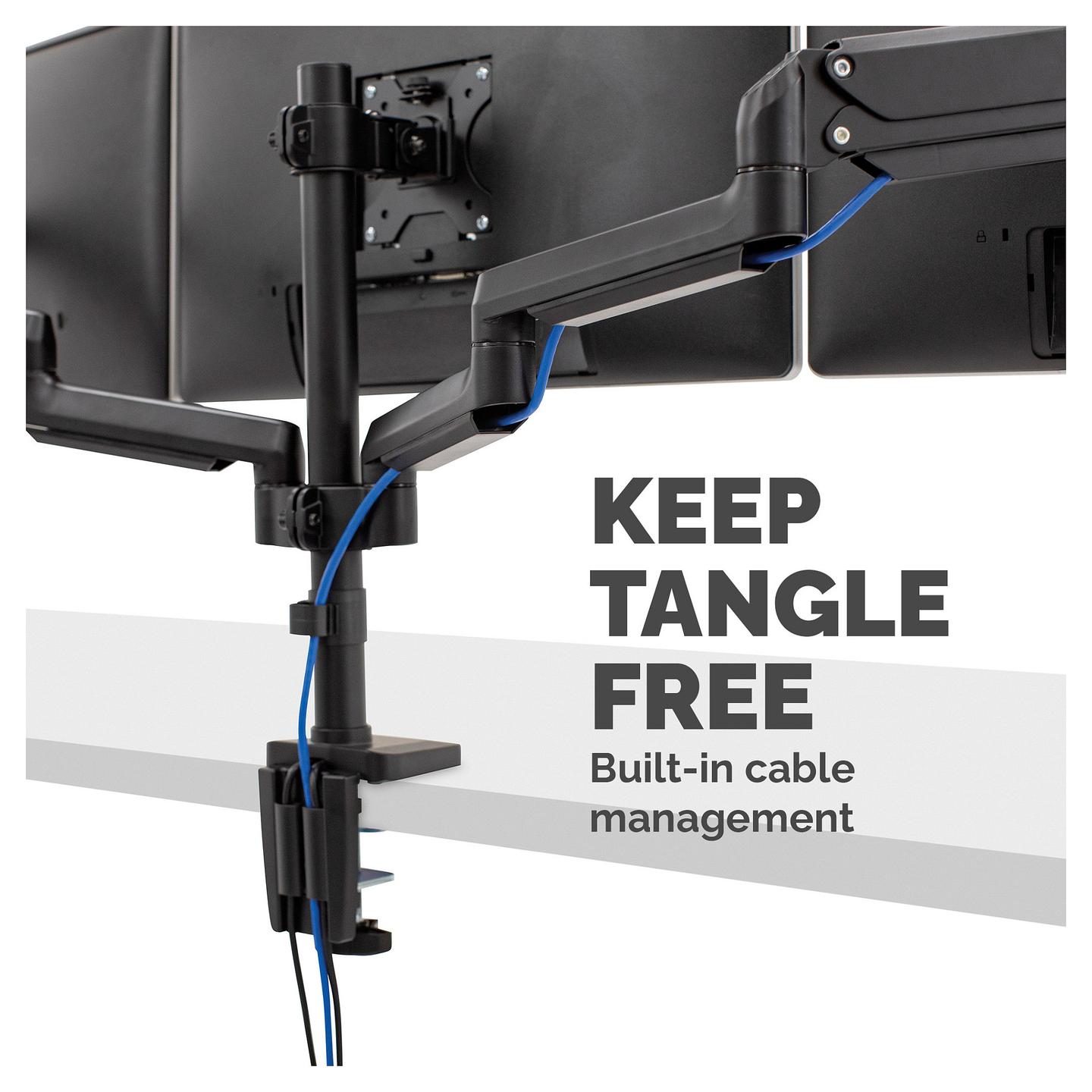 Mbajtëse për Monitor Fellowes Platinum Series 8042601 / 3 Monitorë / 27" / 7kg për Monitor / Gas Spring / Clamp-Grommet / Tilt ±45° / Pan 180° / Rotacion 360° - Zezë - 6