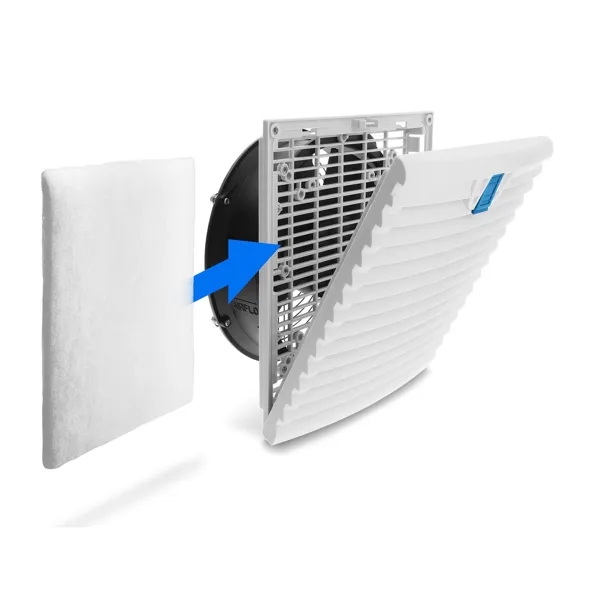 Ftohës për Kasë DeLOCK Axiallüfter / 254 × 254 × 107mm / 230V AC / Me Filter - Bardhë/Zezë/Blu - 4