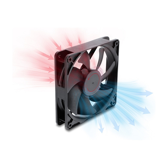 Ftohës për Kasë Delock / 120mm / 2000 RPM / Ball Bearing – Zezë - 2