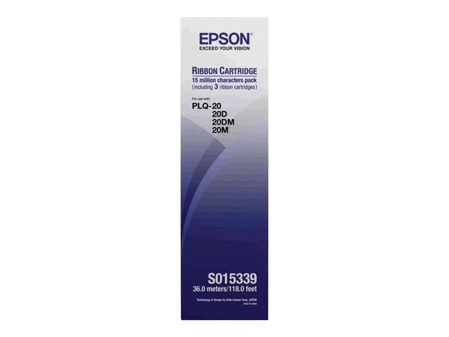 Shirit për Printer Matricor Epson C13S015339, S015339, Kasetë Origjinale, Paketim 3 Copë - Zezë