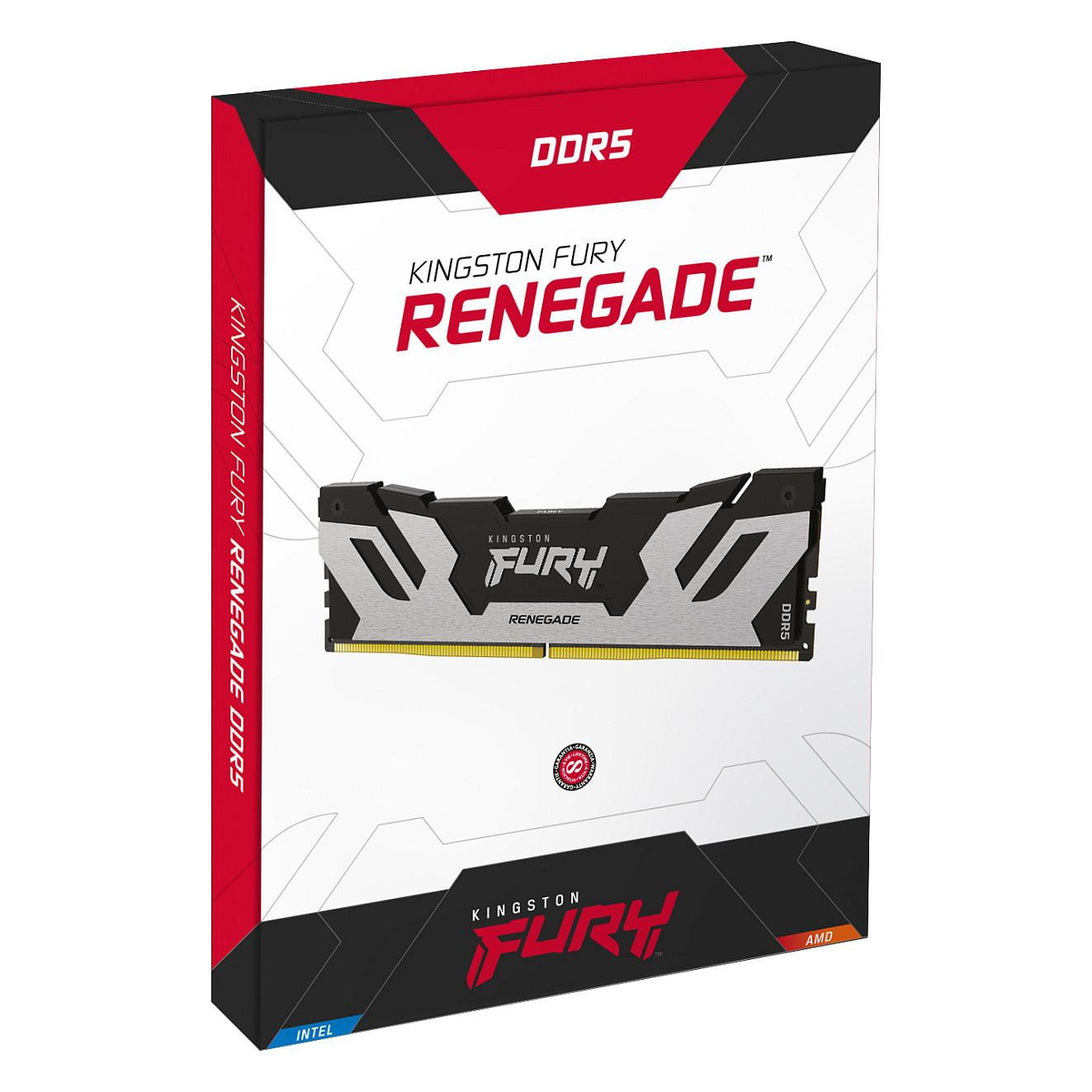RAM Memorie DDR5 Kingston FURY Renegade / 96GB / 2x48GB / DIMM / 6400MT/s / CL32 / XMP - Argjend/Zezë - 7