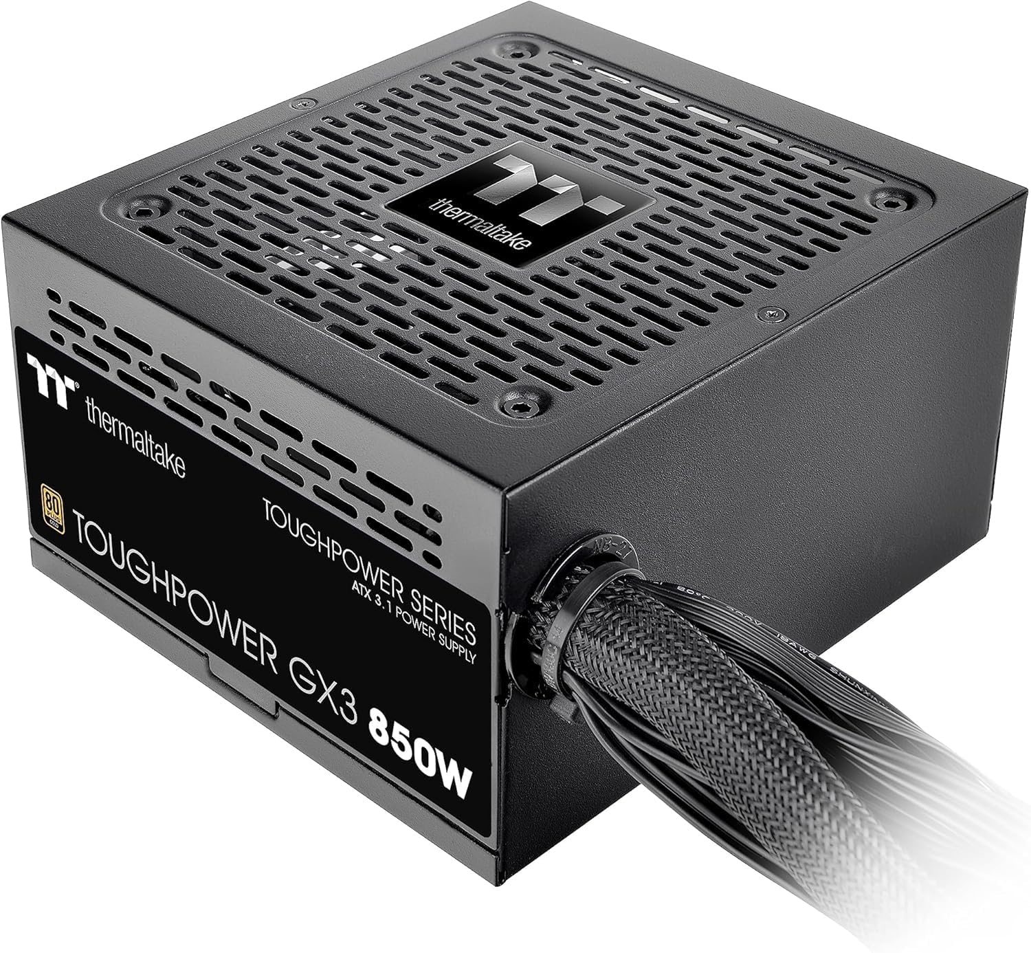 Thermaltake Toughpower GX3 850W – PSU ATX 3.0, 80 PLUS Gold, PCIe 5.0, 12VHPWR, System Pack Bulk