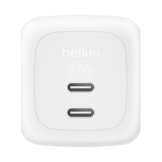 Karikues Belkin BoostCharge Pro / 67W / 2x USB-C / PD / PPS / GaN / Kabllo 2m - Bardhë - 2