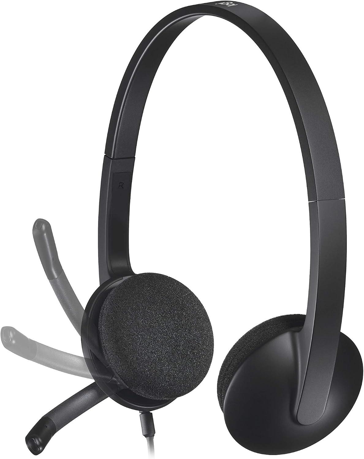 Logitech H340 – Kufje me Kabllo USB-A, Stereo, Mikrofon Noise-Cancelling, 1.8m – Zezë - 3