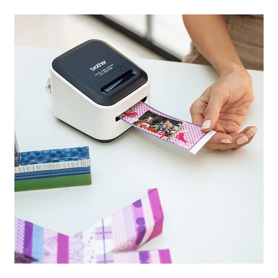 Printer Label Brother VC-500W / Color / USB WiFi / 313dpi / 8mm/sec - Bardhë / Zezë - 9