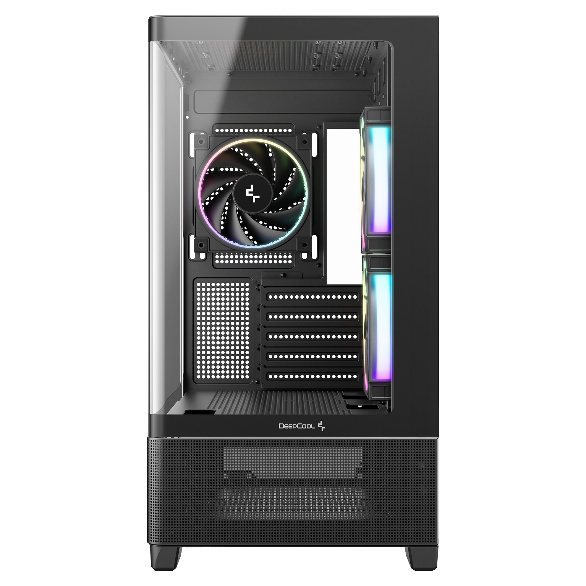 Kasë PC DeepCool CG380U 3F / Mini Tower / Micro-ATX + Mini-ITX / 2x 120mm + 1x 120mm ARGB Fan / Tempered Glass - Zezë - 2