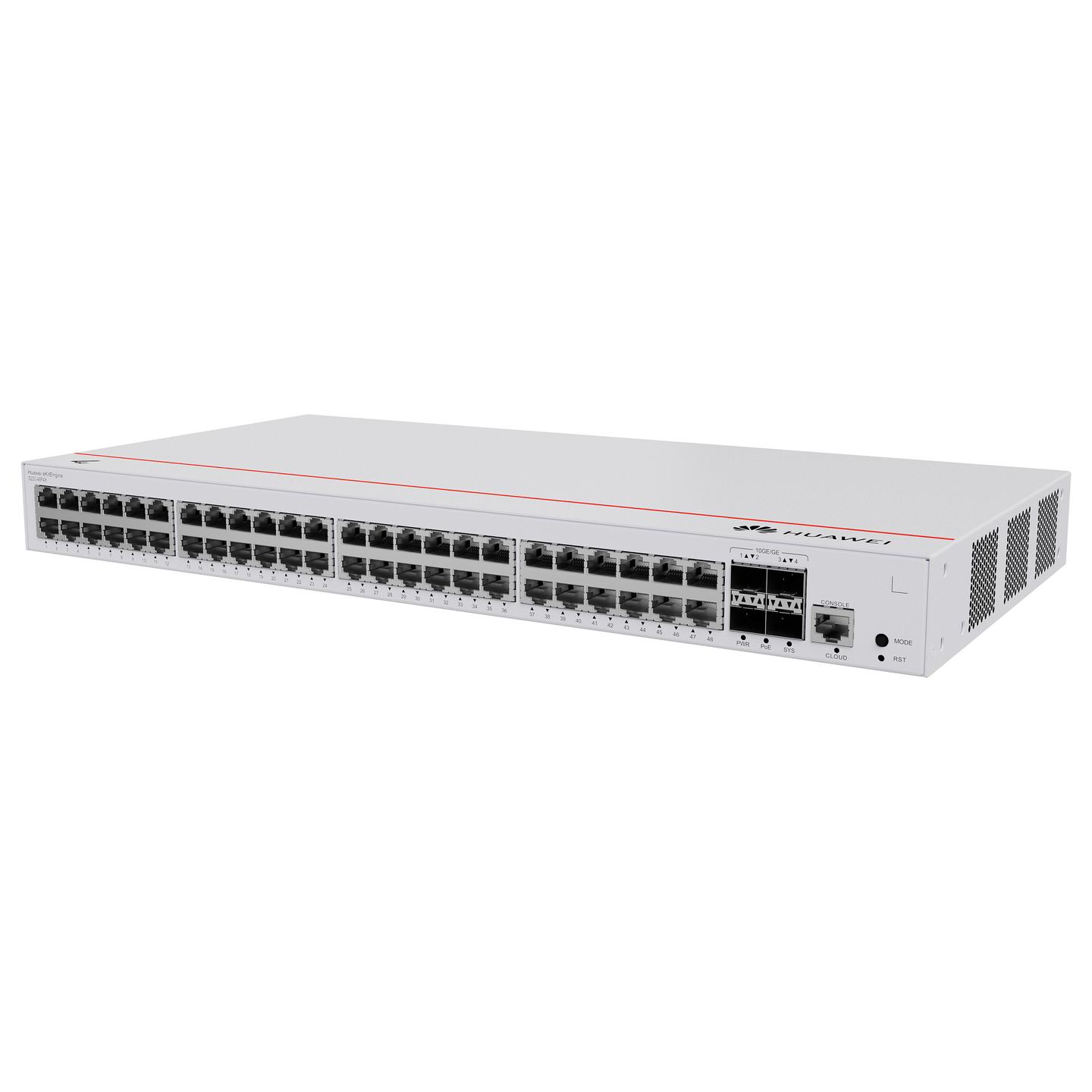 Switch Huawei eKit S220-48P4X, 48x Gigabit Ethernet PoE+, 4x 10G SFP+, PoE 380W, Switching Capacity 176Gbps, Layer 2 Managed, Rackmount 1U - Bardhë - 4