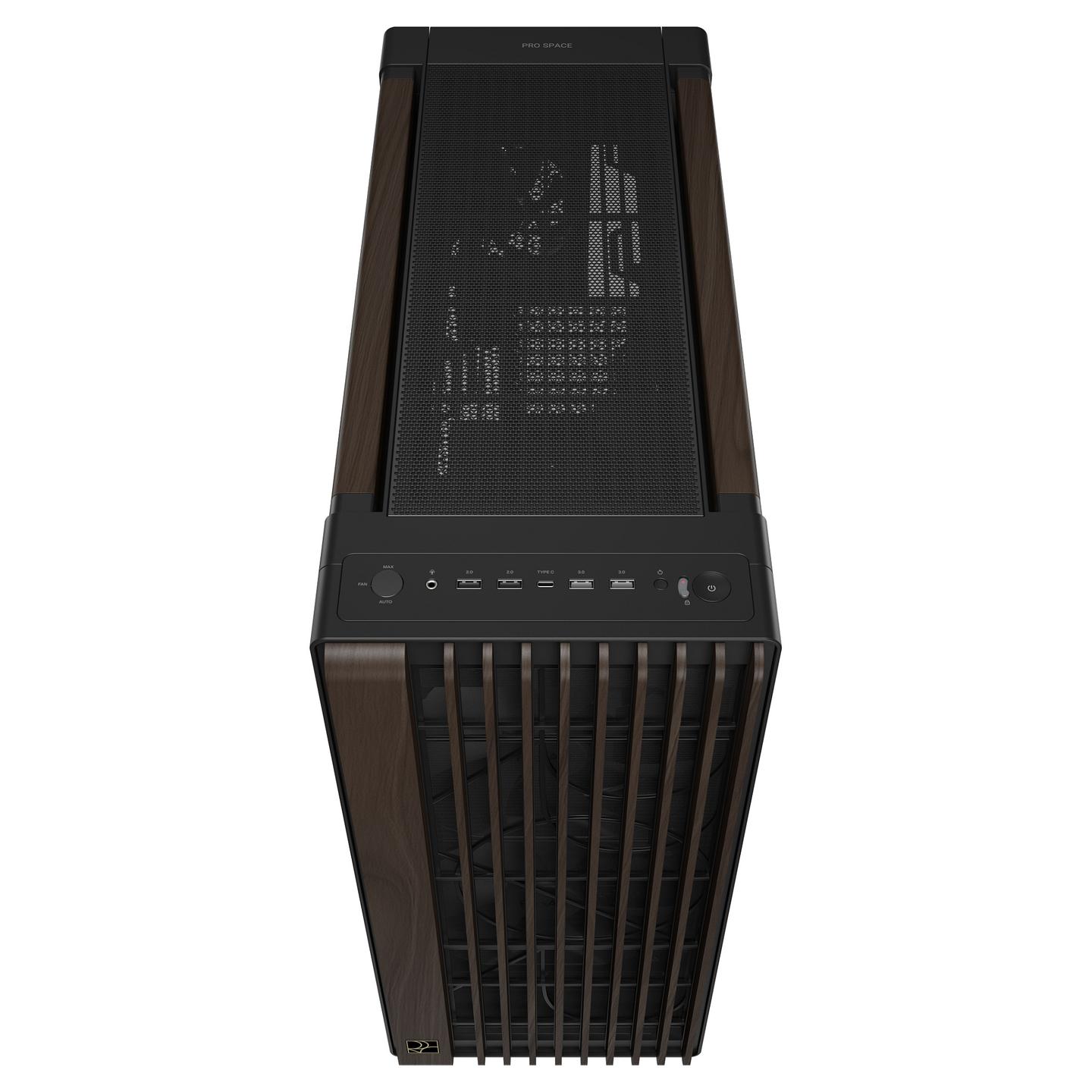 Kasë ASUS ProArt PA602 Wood Edition, Midi Tower, E-ATX, ATX, 3x Ventilatorë, USB Type-C, Tempered Glass - Zezë - 5