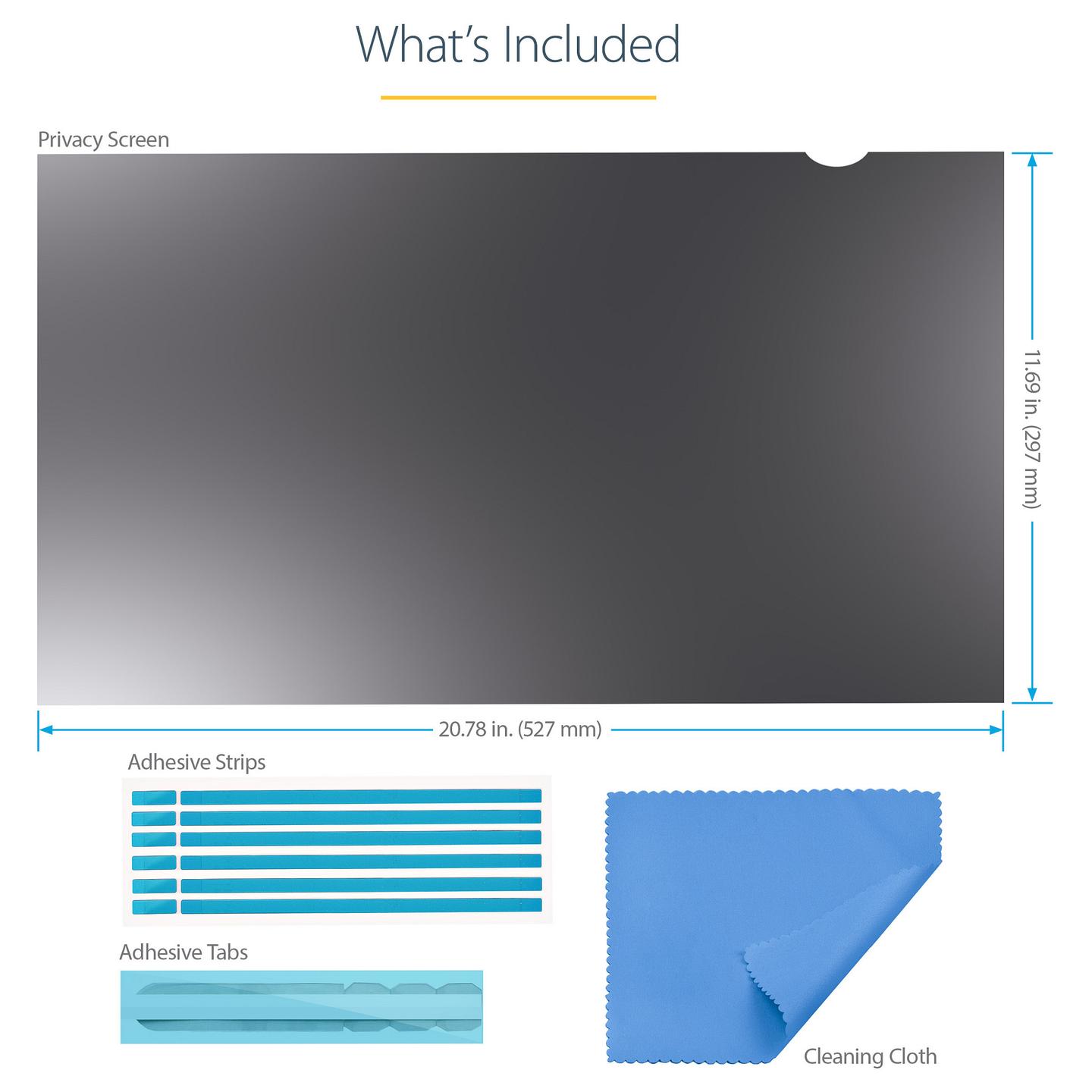 Filtër Privatësie StarTech.com PRIVACY-SCREEN-238M, 23.8", 16:9, Reversibil, ±30° - Transparent - 15