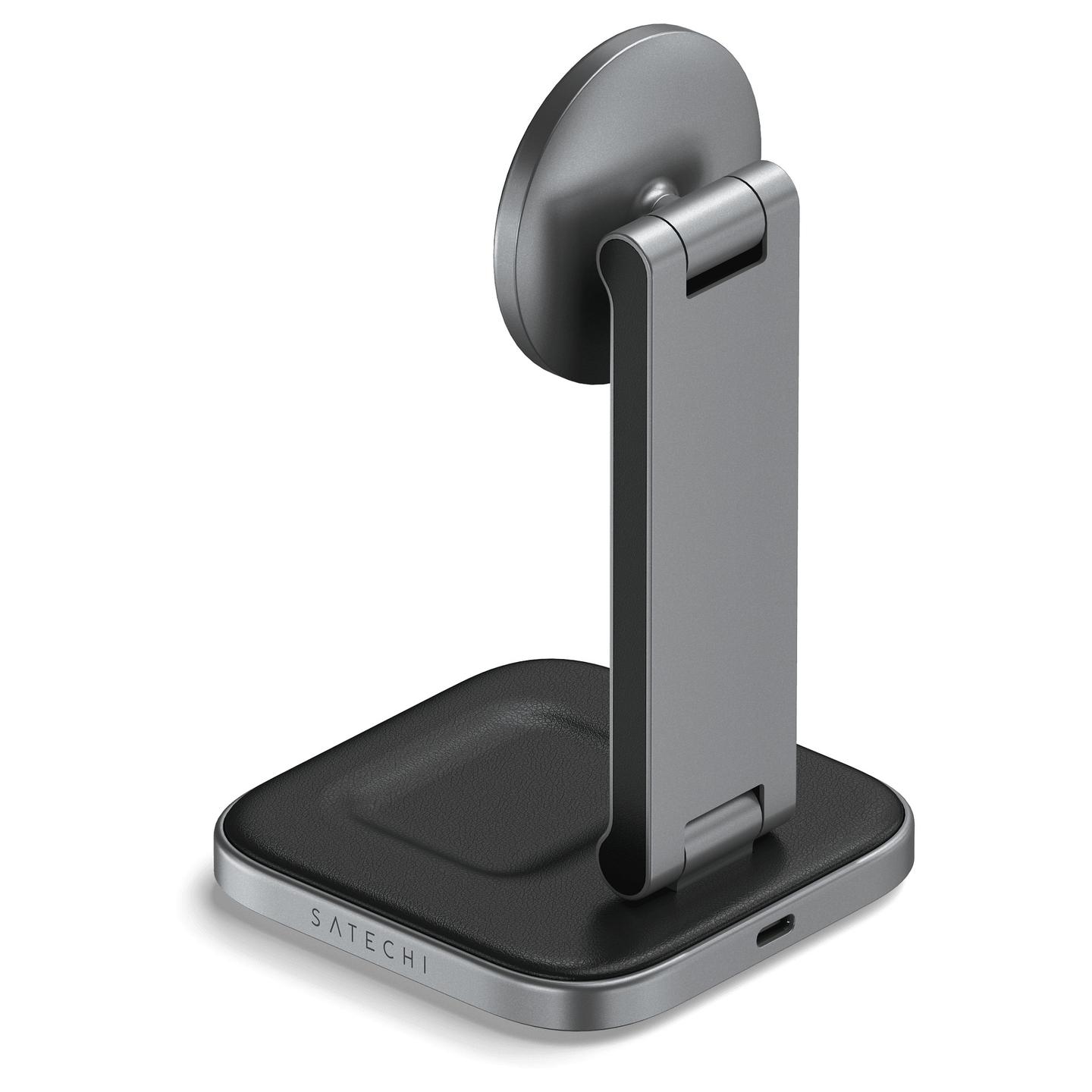 Karikues Satechi ST-Q21FM / 2-in-1 / Qi2 / 15W / 5W / Foldable / USB-C / iPhone & AirPods - Gri - 4