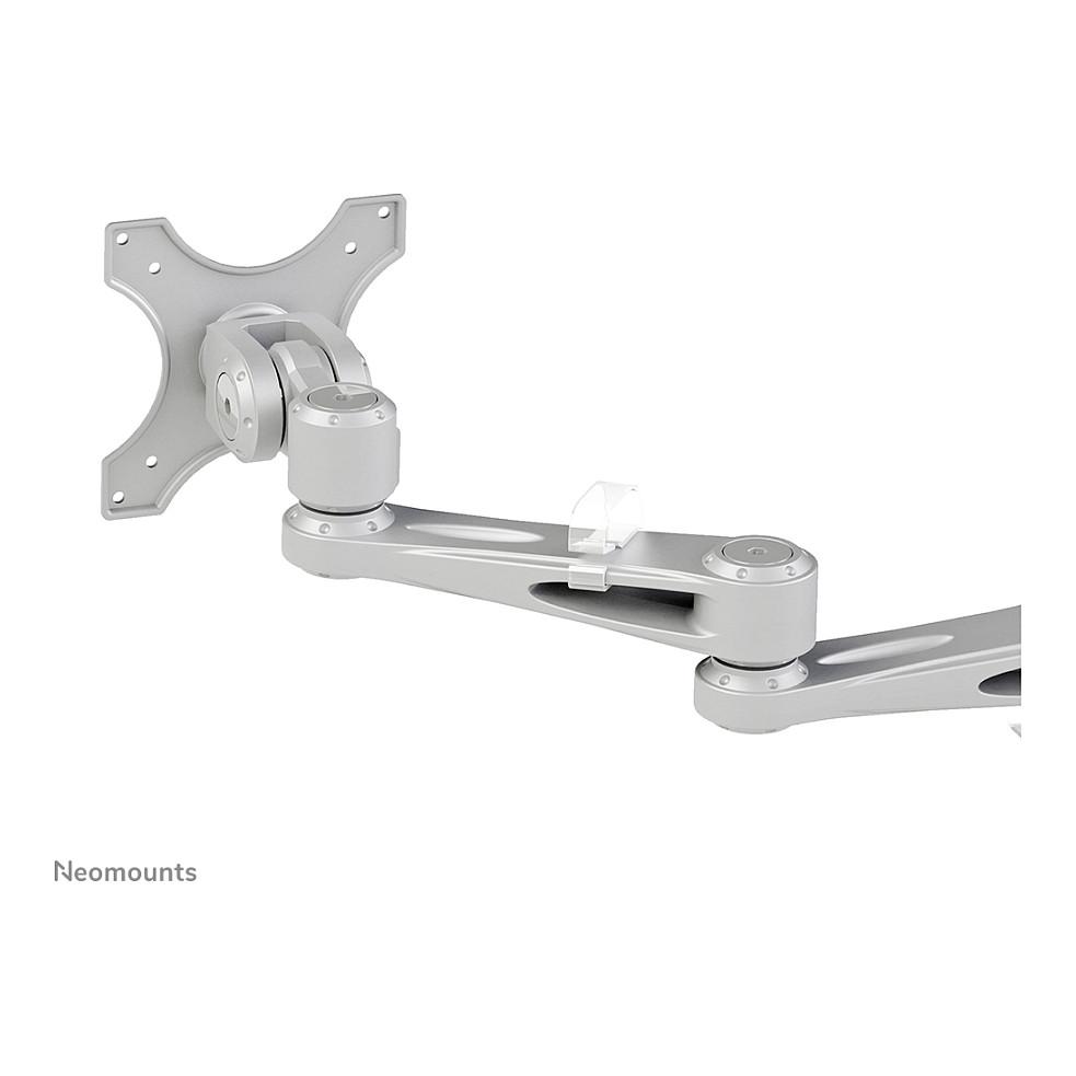 Mbajtëse për Monitor Neomounts / 2 Monitorë / 14"-27" / 6kg për Monitor / VESA 75x75-100x100 / Full Motion / Tavolinë - Argjend - 5