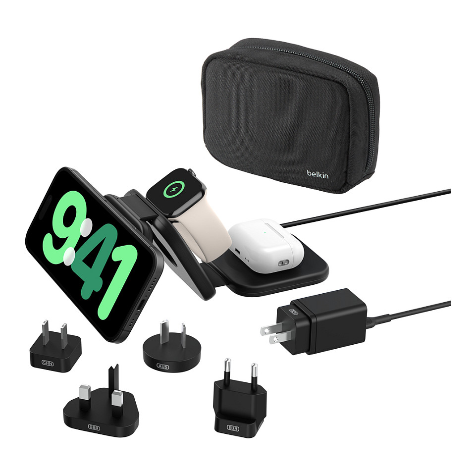 Karikues Pa Kabllo Belkin BoostCharge Pro WIZ024HQBK / 3 në 1 / Qi2 15W / USB-C / Me Adapter 36W - Zezë - 8