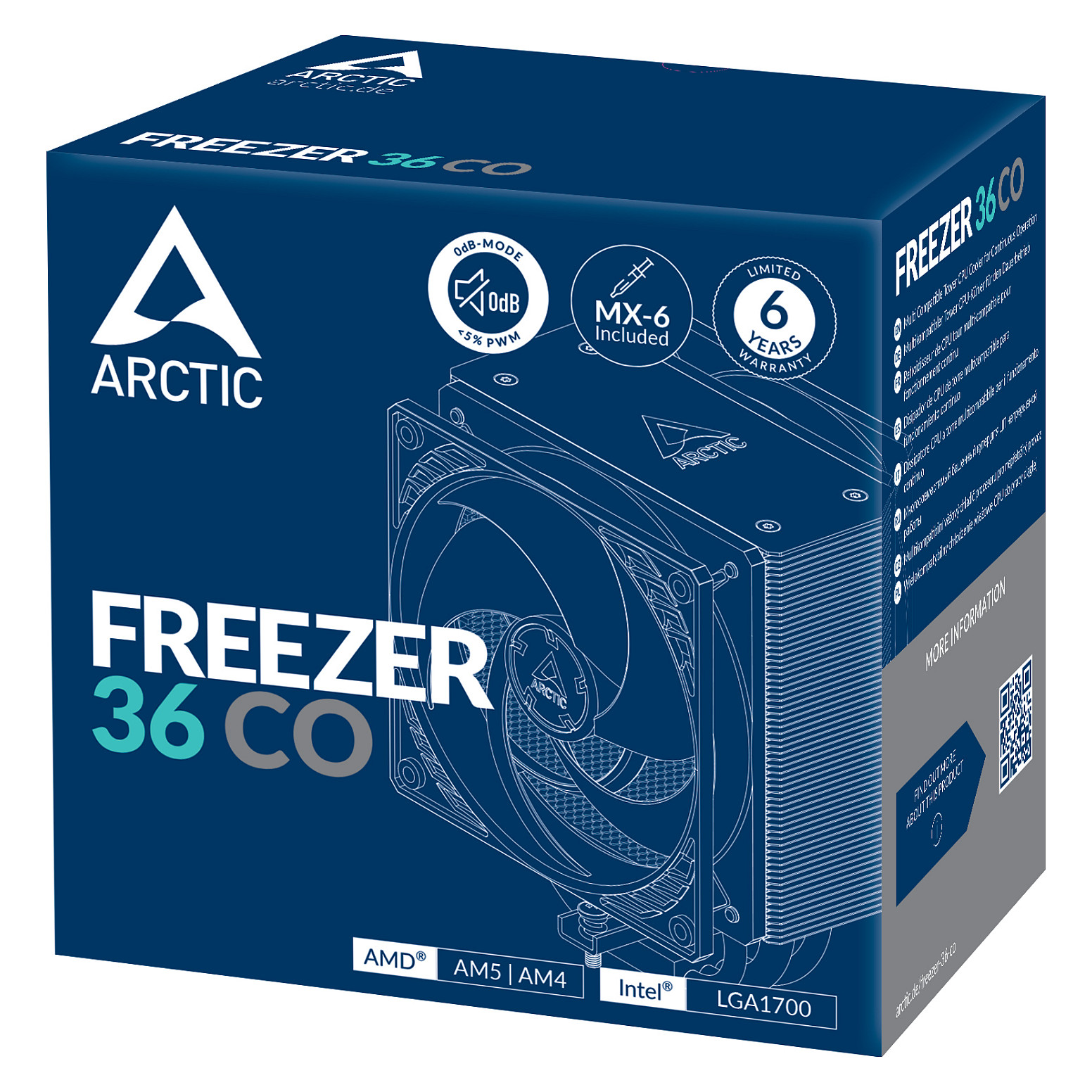 Ftohës për Procesor ARCTIC Freezer 36 CO / 120mm / Dual-Tower – Zezë/Argjend - 6