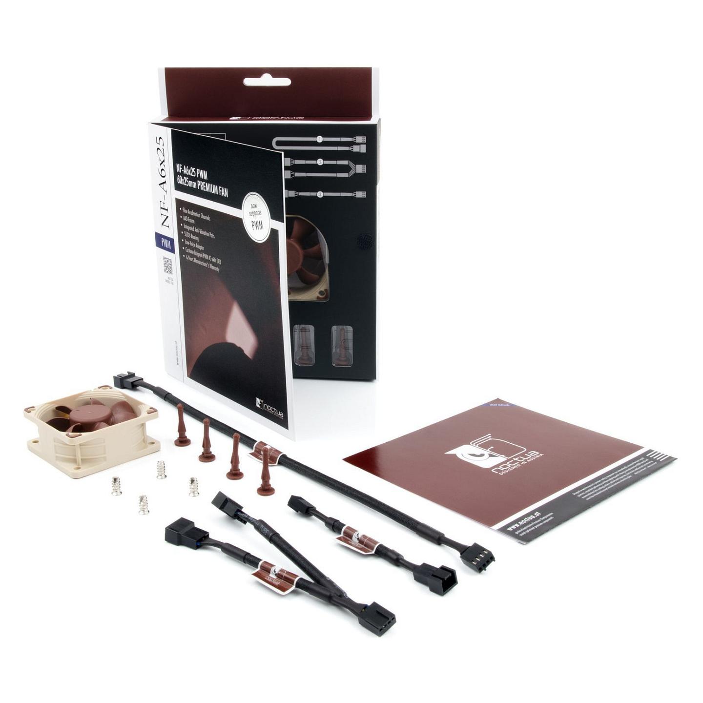 Ftohës për Kasë Noctua NF-A6x25 / 60mm / 3000 RPM / PWM – Kafe/Krem - 4