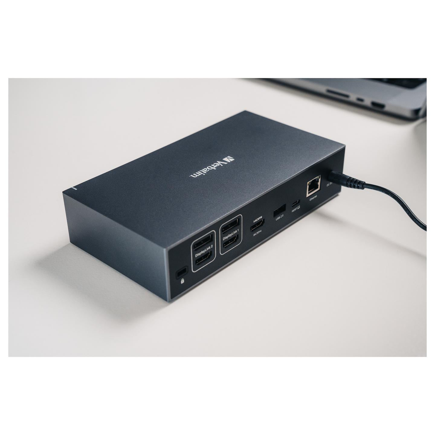 Docking Station Verbatim CDS-17, USB-C, 3× HDMI, 2× DisplayPort, Gigabit Ethernet, USB-A, SD, microSD, PD 100W - Hiri/Zezë - 7