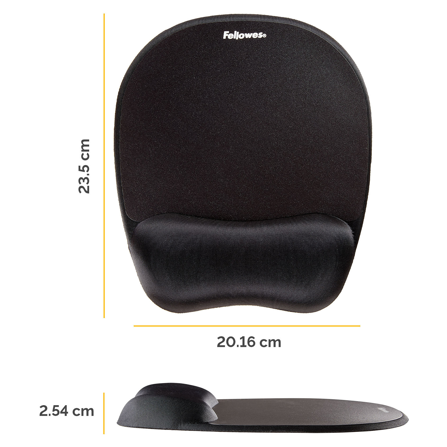 Mauspad Ergonomik Fellowes / Memory Foam / Bazë Kundër Rrëshqitjes / Mbështetëse Kyçi / 230 x 196 x 20 mm - Zezë - 2