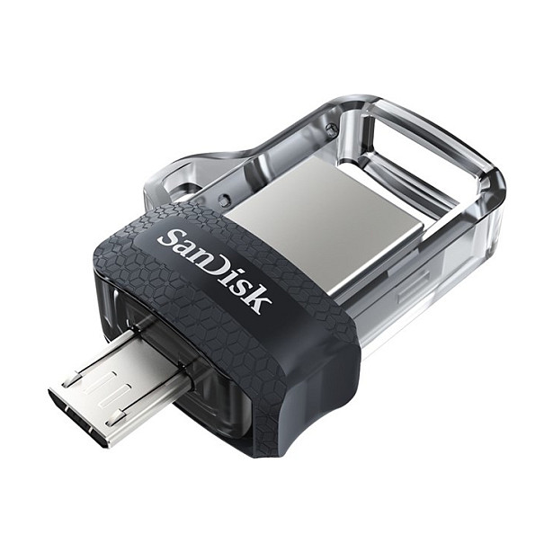 USB Flash Drive SanDisk Ultra Dual m3.0 / 128GB / USB Type-A + Micro-USB / USB 3.0 - Transparente - 3