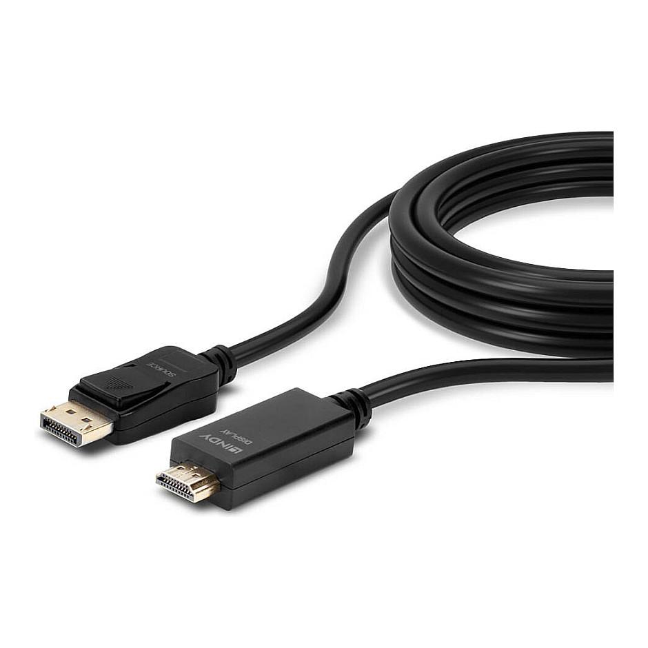Kabllo DisplayPort LINDY 36922 / DisplayPort 1.2 në HDMI / 2m / 4K 30Hz - Zezë - 5