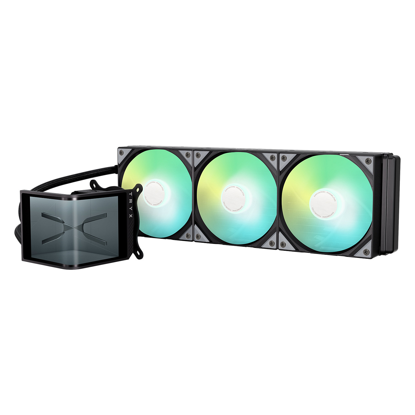 Ftohës për Procesor TRYX PANORAMA SE ARGB 360 / AIO / 360mm / 3×120mm ARGB Fan / 3D AMOLED / 280W TDP – Zezë - 4